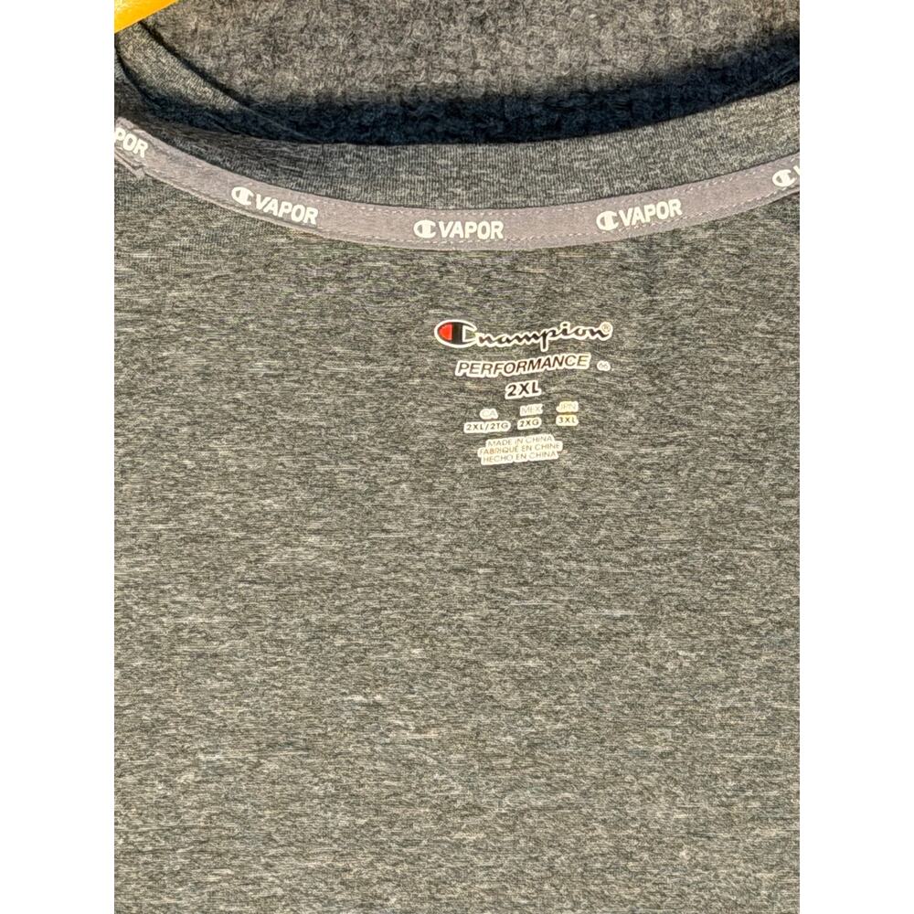 Champion Vapor Performance Gray Athletic T-Shirt Men’s 2XL Moisture Wicking - Picture 3 of 3